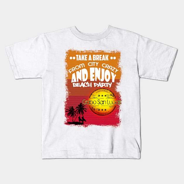 Cabo San Lucas Beach Day Kids T-Shirt by dejava